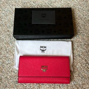 MCM Pink Large Leather Wallet